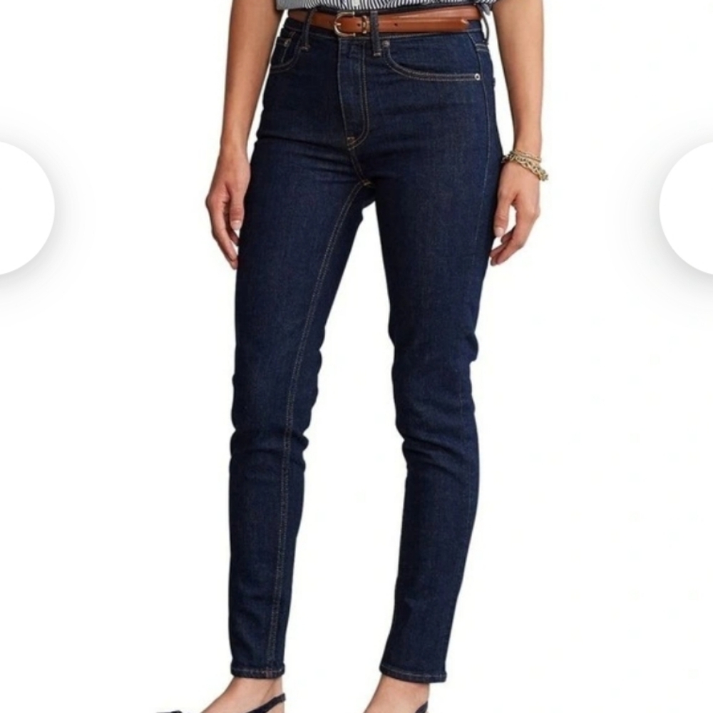 POLO RALPH LAUREN THE TOMPKINS SKINNY BLUE JEANS WOMEN'S 32  MID-RISE